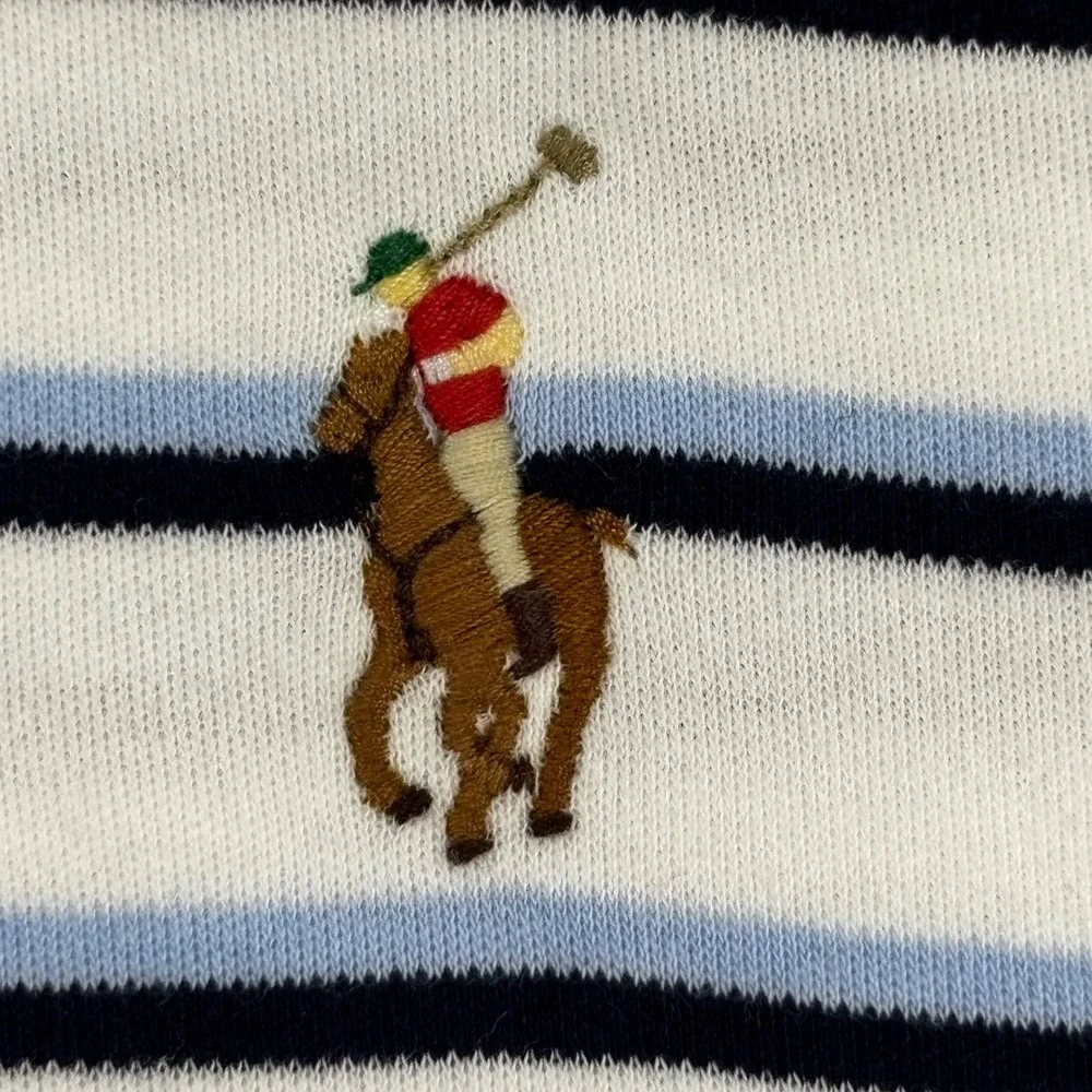 Polo Ralph Lauren Polo Shirt Mens 5XB White Striped NEW Short Sleeve M Classics